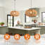 Paper Rope Pendant Light, Natural Rope Shade, Iron Frame, Adjustable Height, E27 Socket, 50 Cm Diameter, For Boho Living Room Dining Area (Bulb Not Included)