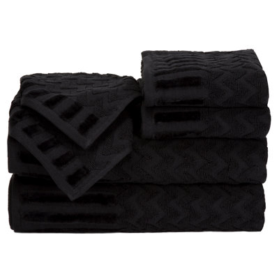 Ensemble de 6 serviettes de bain en coton Harva - Serviettes décoratives luxueuses
