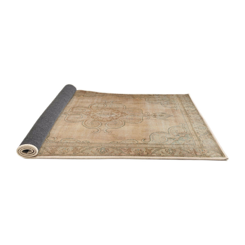 Tapis oriental beige / rose clair en laine, Rond 3 pi