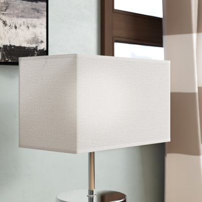  Abat-jour rectangulaire en lin blanc cassé H 11 "(araignée)