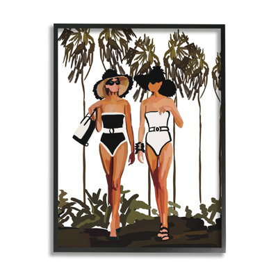 " Beach Babes Strolling Tropical Summer Beach Adventure " by Amelia Noyes