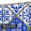 Rideau de douche bleu victorien sans couture avec 12 crochets-84889161