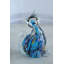 Figurine de chat en verre soufflé à la main Nifao bleu 5 "x 3" x H 7 "