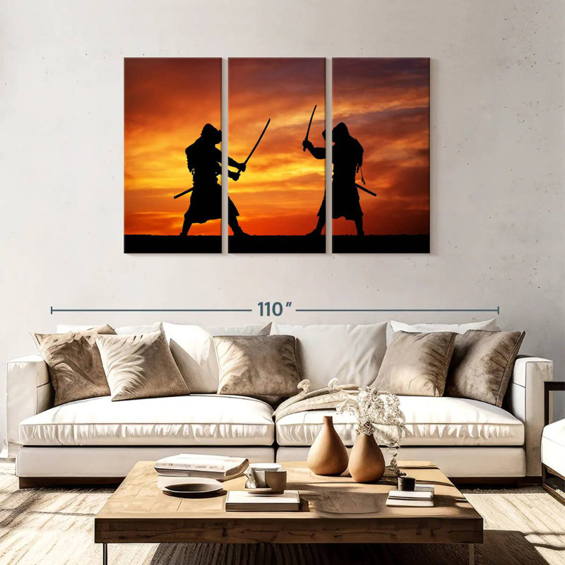 Leisha Samurai Sunset Duel, 48" H x 74" W