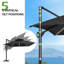 Parasol extérieur rectangulaire en porte-à-faux à DEL 153 "x 116" avec base lestée-126655992
