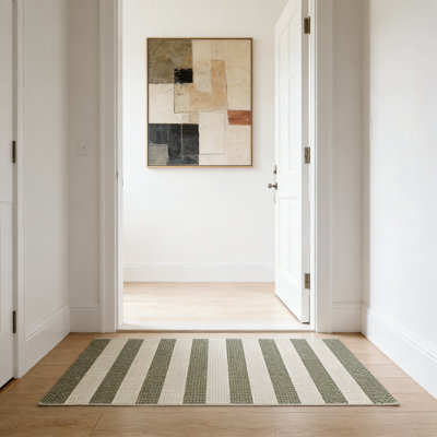Striped Rug Washable Front Door Mat Outdoor Doormat Woven Entry Rug