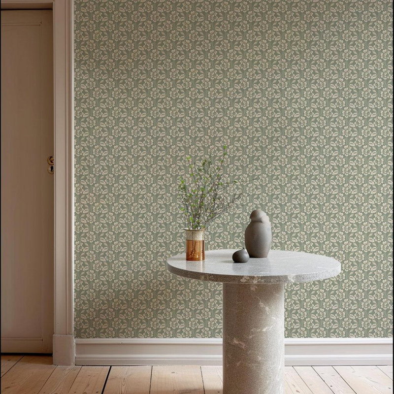 Thorn & Blossom - Wallpaper, Agave, Faux Grasscloth