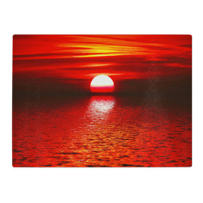 Landscape Red Sunset Art  Glass Chopping Board