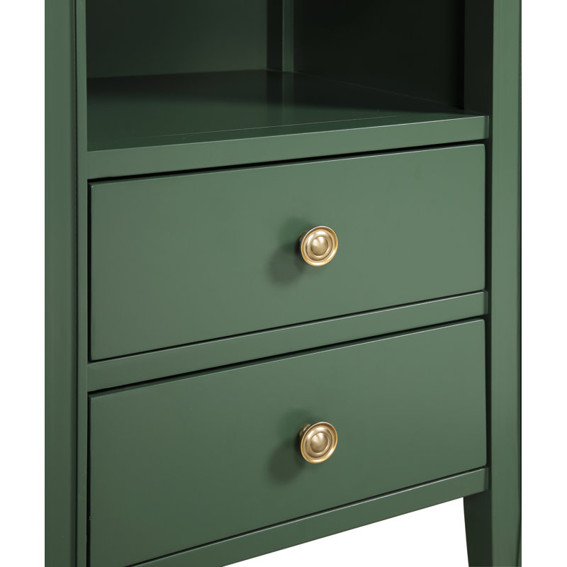 Ensemble de 2 tables de chevet avec rangement Ahouh, Vert