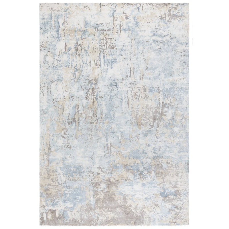 Tapis gris tissé à plat à la main Mcelroy, Rectangle 6 pi x 9 pi