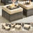Harbin Wicker/rattan 9- Person Outdoor Seating Group With Ottoman With Fire Pit Table-114286579