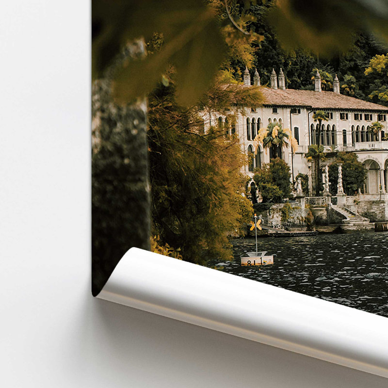 «Lakeside Mansion», dans un cadre,, Papier, H 16 po x l 20 po x P 0,1 po