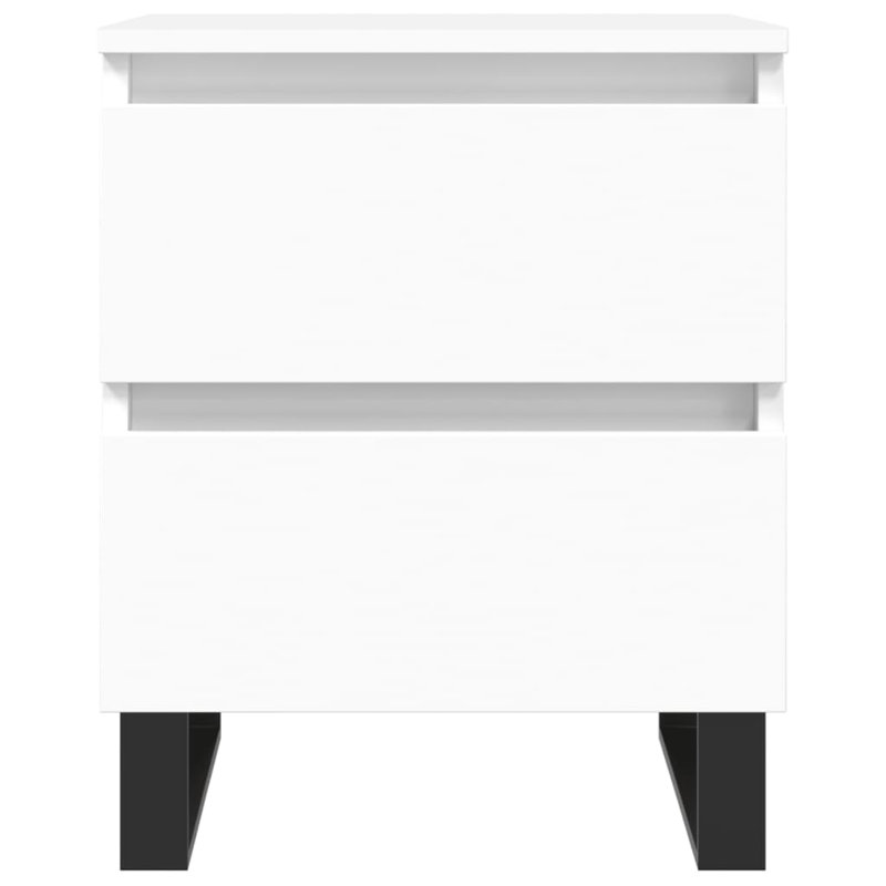 Makram 40cm W Iron Bedside Table, White