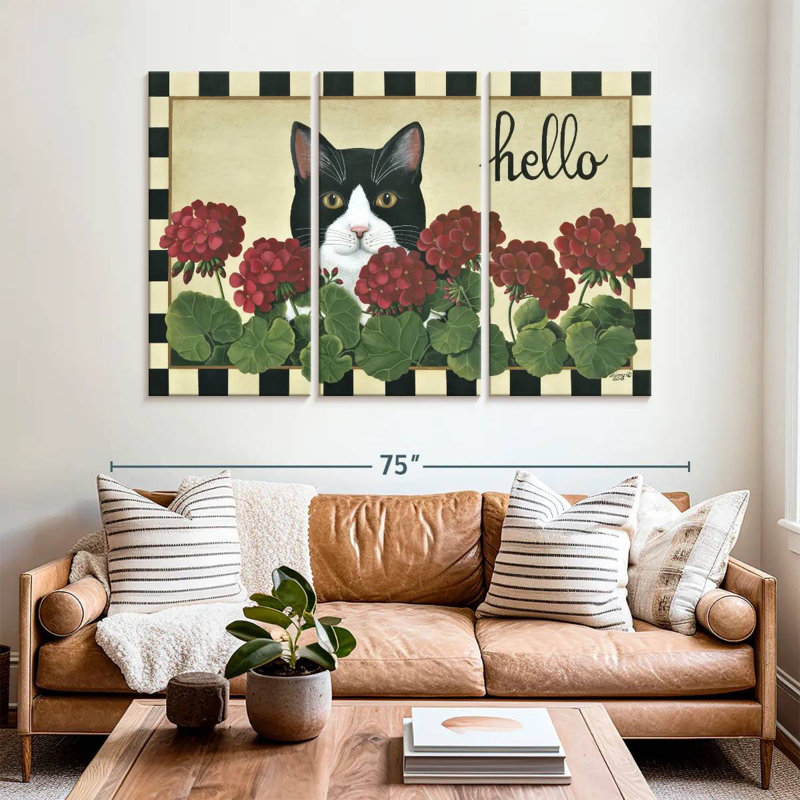 Brampt Cat Hello, 42" H x 65" W
