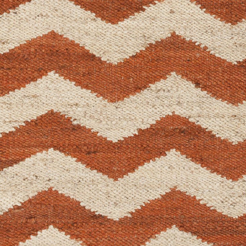 Tapis beurre / orange brûlé tissé à la main Hermine, Rectangle 9 pi x 12 pi