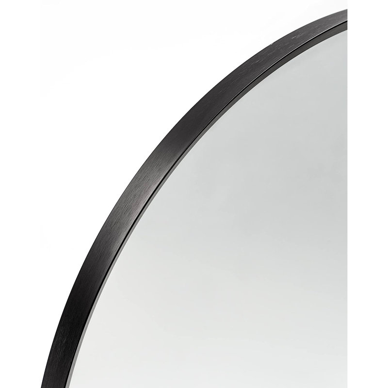 Miroir de bar en métal, Noir, noir, noir, noir, 36 po x 24 po 