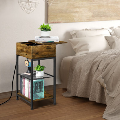 Sidiki End Table and Built-In Outlets