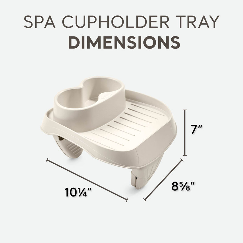 Intex PureSpa Attachable Cup Holder and Refreshment Tray Hot Tub Accessory, Tan