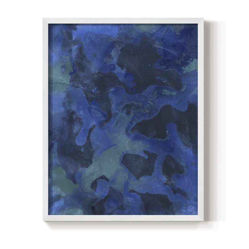 «Cobalt Galaxy I», reproduction encadrée - bois massif, H 11 po x l 9 po, Blanc