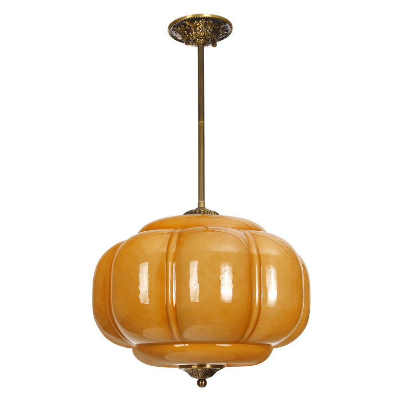 Lanterne suspendue rétro 1 lumière 14,96 po, Ambre
