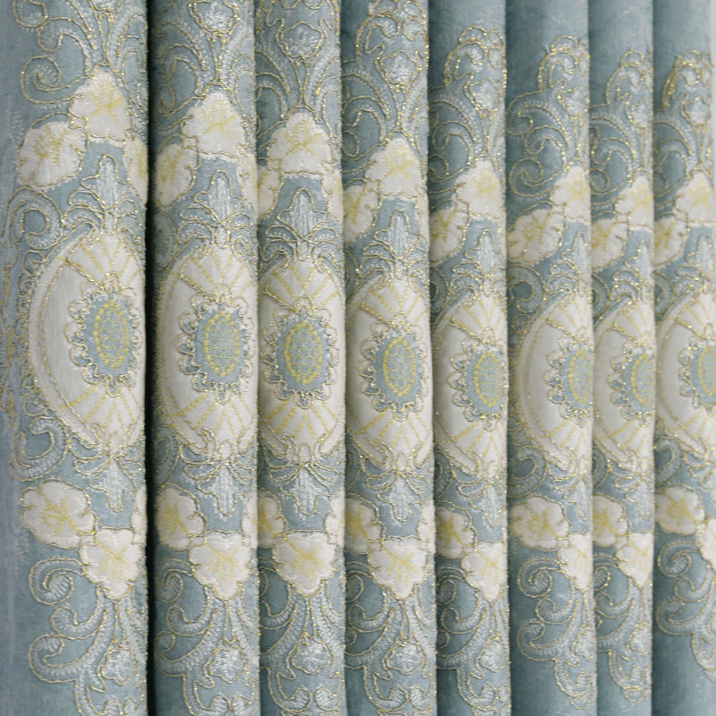 2Pcs Full Blackout Embroidered Curtains, Light Luxury & Elegant, 63" W X 98" L
