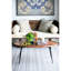 Table basse ovale en bois et fer, 39 po x 26 po x 16 po, finition naturelle, Union Dazzle Finish Union, leurre