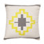 Oreiller à fermeture à glissière géométrique 100% coton 20 po x 20 po blanc et jaune 20 po x 20 po