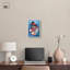 Sneaker sur toile bleue, art mural Sneaker par Art Remedy, cadre blanc, 10 x 15-770658814-770658810