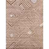 Hand Knotted Geometric Area Rug in Charcoal