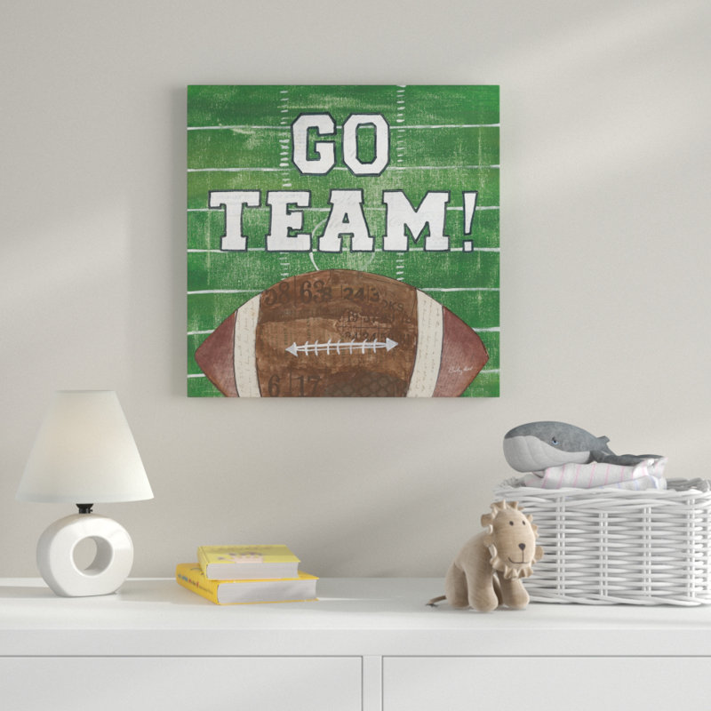 «On the Field I Go Team», reproduction de dessin, H 36 po x l 36 po x P 1,5 po, Toile tendue