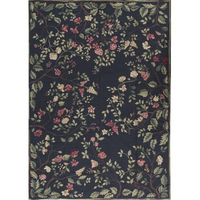 Hand-Knotted High-Quality Black Area Rug