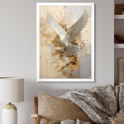 " Minimalism Beige And Gold Dove "