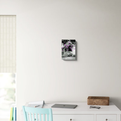 «Bike Under Flowers In Bloom» - Photographie sur toile tendue