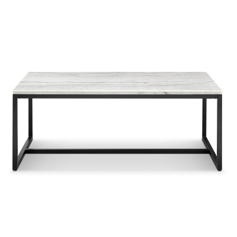 Rectangular Cocktail Table, White Top/Black Base