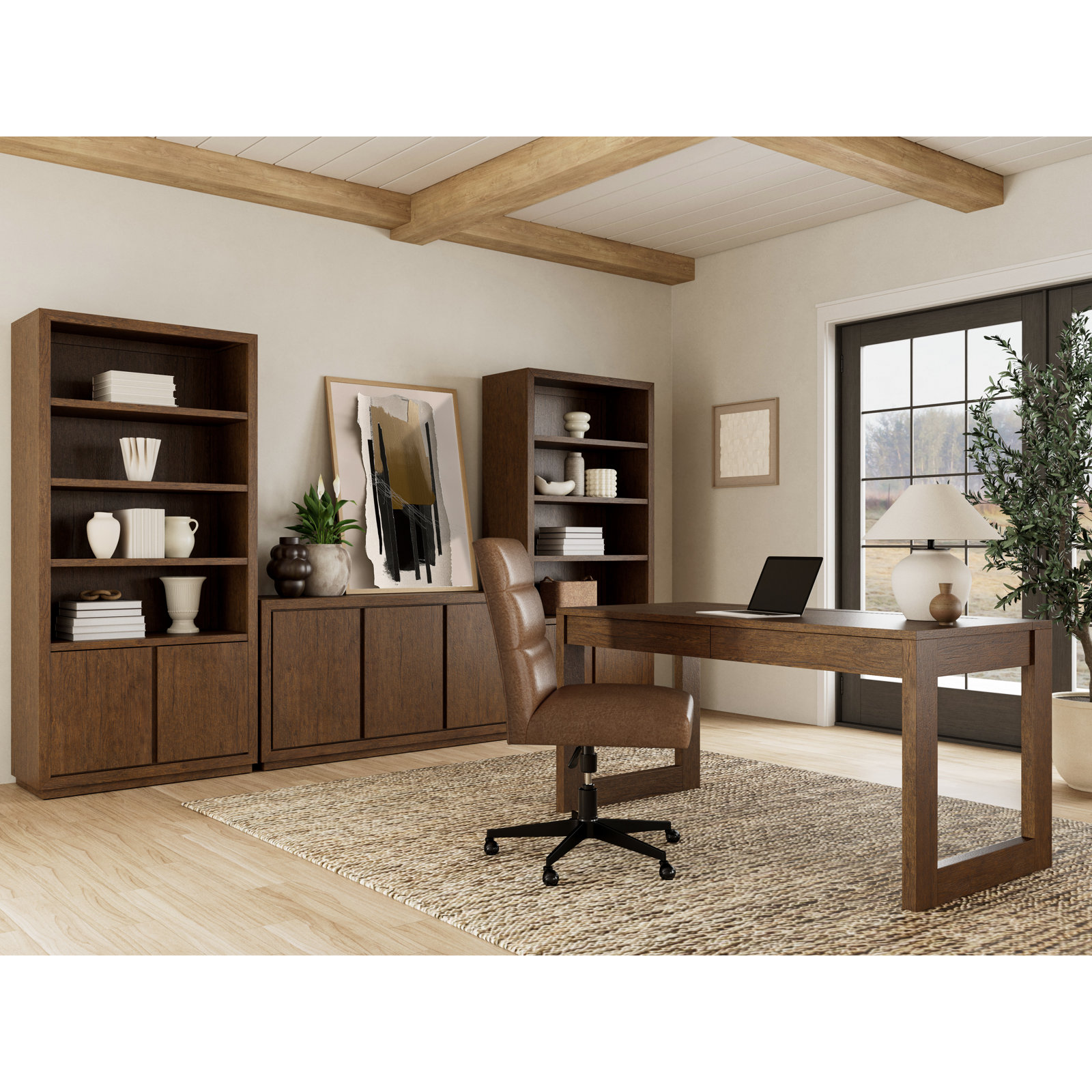 Chris 62" Writing Desk, Brown