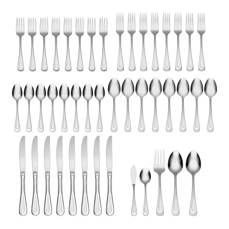 Ensemble de couverts 45 pièces Oneida Satin Sand Dune, service pour 8