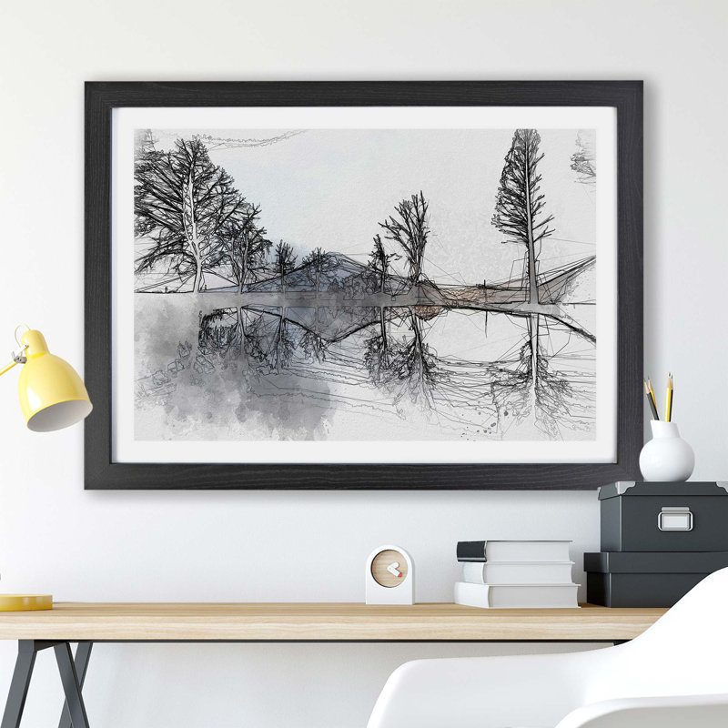 Mount Fuji in Fujinomiya Japan - Framed Print, Black, 45cm H x 63cm W x 2cm D