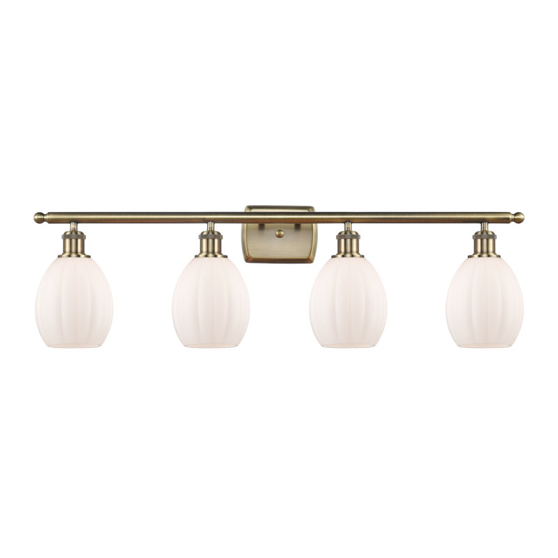 Éclairage pour meuble-lavabo 4 lumières Fleury, Chrome poli, Blanc mat, Led