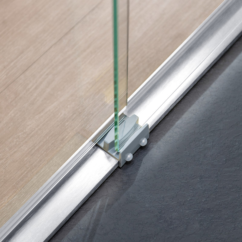 Double porte de douche coulissante de 44 à 48 po de largeur x 72 po de hauteur avec verre trempé transparent de 1/4 po (6 mm)