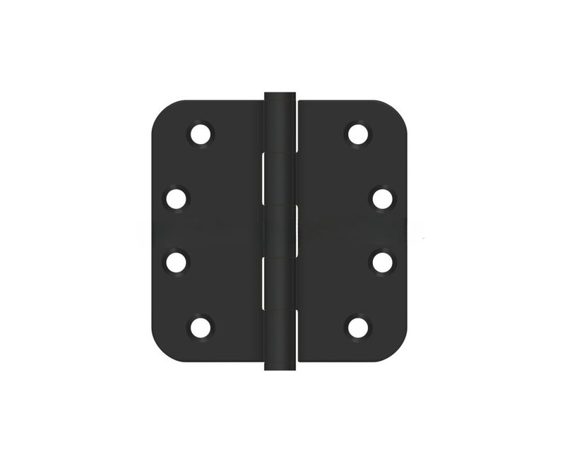 SS44R51B 4" x 4" x 5/8" Radius Hinge, Residential in Paint Black Pair