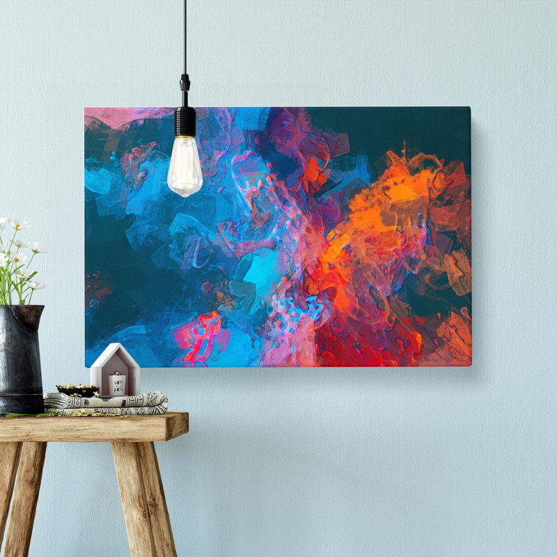Midnight Smoke In Abstract - Wrapped Canvas Painting, 35cm H x 50cm W x 3cm D