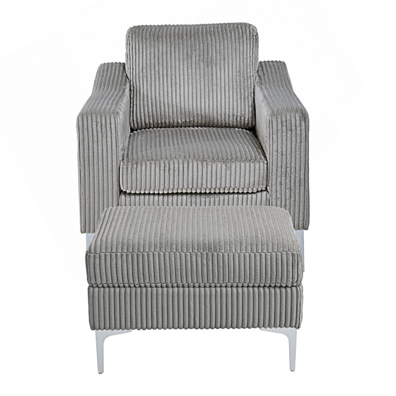 Canapé modulaire convertible avec repose-pieds de rangement, Gris