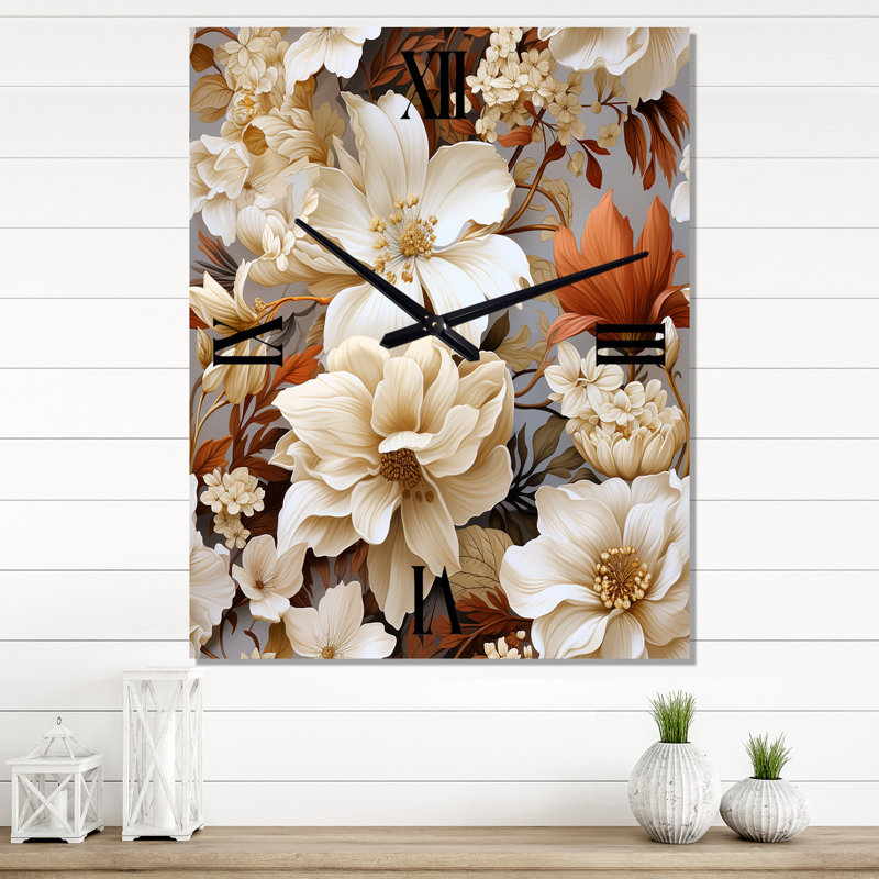 Jamea - Horloge murale florale, Petit