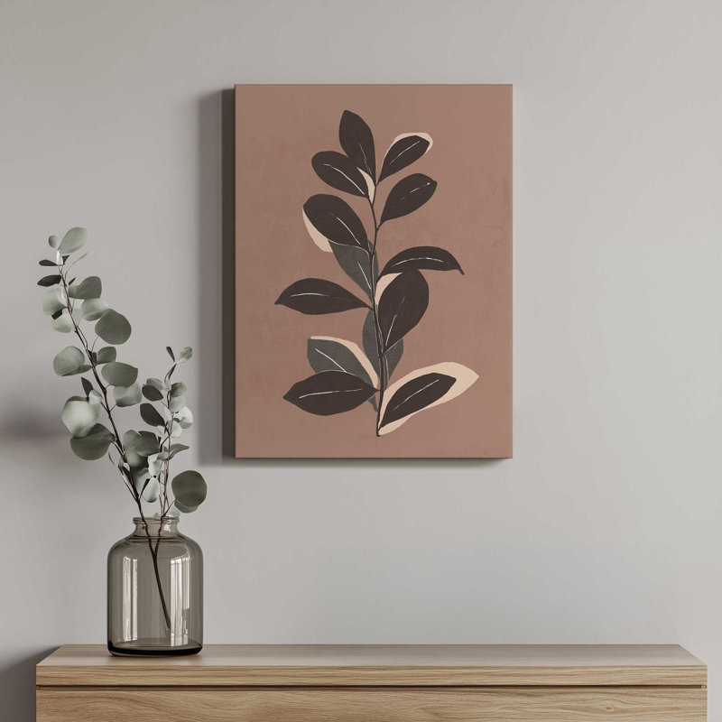 «Abstract Art Minimal Plant 49a» par ThingDesign, L 36 x H 48, Wrapped Canvas, Does Not Apply