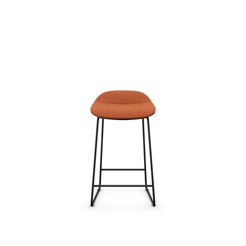 Tabouret Lilly , Noir, Polyester tangerine, Tabouret de comptoir (siège d'une hauteur de 24 p