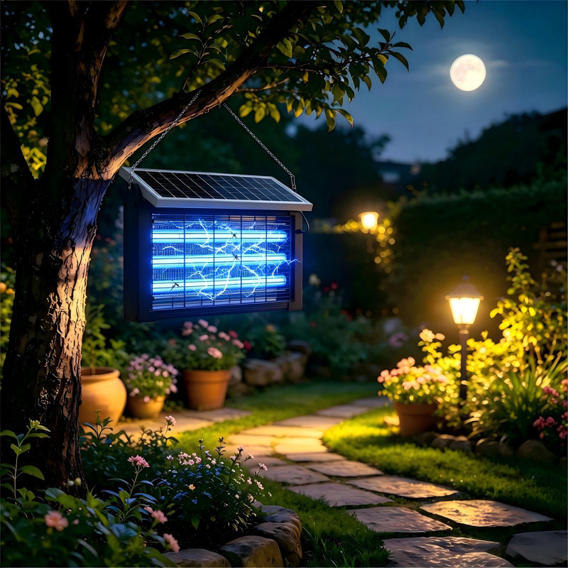 Freestanding Mosquito Lamp Modern Solar Electric Bug Zapper Base for Indoor and Outdoor Use