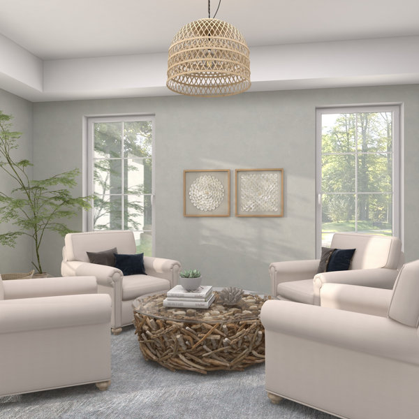 Sand & Stable™ 2 Piece Cream Shell Handmade Overlapping Shells ...