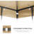 10X10 Ft Outdoor Gazebo Canopy Replacement - Double Tier Roof Cover Fading Khaki Patio Tiered Fade- Fabric