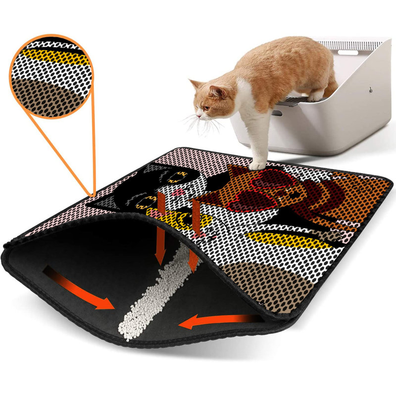 Premium Cat Litter Mat, 18 x 24 inches | 50% PVC / 50% Polyester, Machine Washable & Vacuum Friendly | Durable, Easy-Clean Design for Pet Owners | Protect Your Floors from Litter Messes