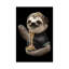 Sloth Eat Noodle Black by Adam Lawless - Print on Canvas-1848234898-1848234899